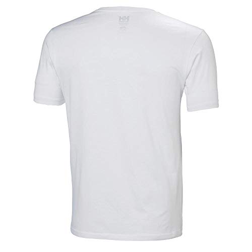 Helly Hansen T-Shirt Camiseta de Manga Corta Hecha de algodón, con Logo HH en el Pecho, Hombre, Blanco, 3XL