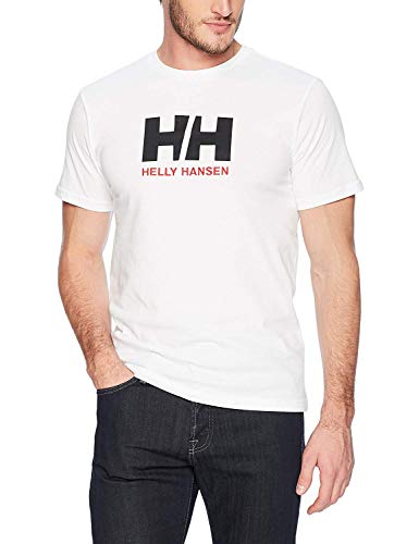 Helly Hansen T-Shirt Camiseta de Manga Corta Hecha de algodón, con Logo HH en el Pecho, Hombre, Blanco, 3XL