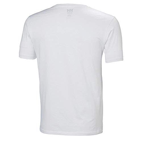 Helly Hansen T-Shirt Camiseta de Manga Corta Hecha de algodón, con Logo HH en el Pecho, Hombre, Blanco, L