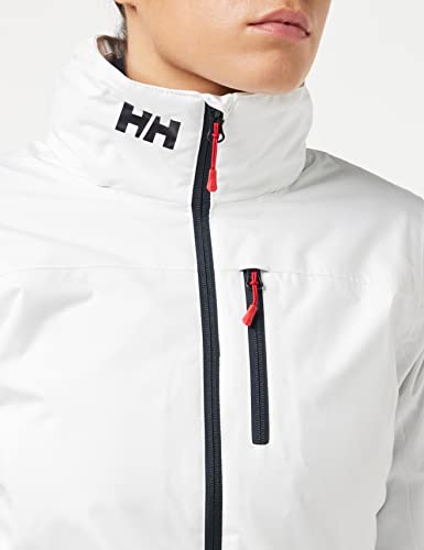 Helly Hansen W Crew Hooded Midlayer Chaqueta Impermeable, Cortavientos y Transpirable, con Capucha, Mujer, Blanco, S