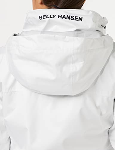 Helly Hansen W Crew Hooded Midlayer Chaqueta Impermeable, Cortavientos y Transpirable, con Capucha, Mujer, Blanco, S