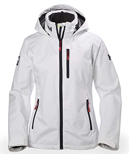 Helly Hansen W Crew Hooded Midlayer Chaqueta Impermeable, Cortavientos y Transpirable, con Capucha, Mujer, Blanco, S