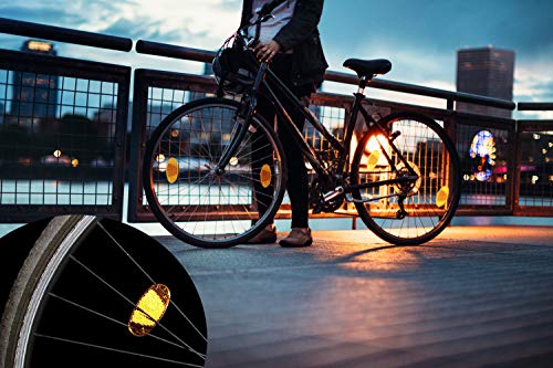 HENTEK 8 Piezas Reflectores para radios de Bicicleta, Reflector Velo Adecuado para Todo Tipo de Autos Plegables Rendimiento de Bicicleta de montaña Otros Autos