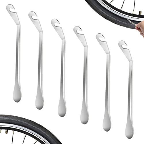 Heqishun 6 Piezas Palanca del Neumático, Palancas Neumatico Bicicleta Acero Desmontable Bicicleta Cuchara Neumático Tamaño 12cm * 1cm