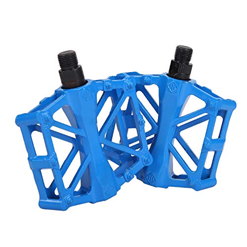 Herefun Pedales Bicicleta de Montaña, Pedal de Bicicleta Aleación de Aluminio Antideslizante Durable, Pedales Bicicleta 9/16 Pulgadas para MTB, BMX, Bicicleta Urbana, Bicicleta de Carretera (Azul)