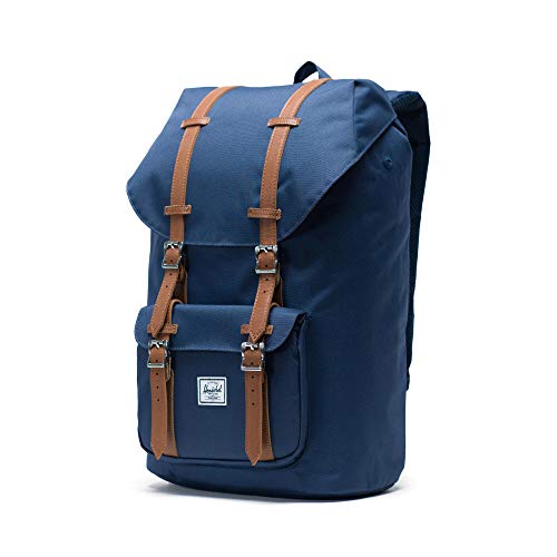 Herschel America Backpack, Navy/Tan Synthetic Leather Backpack, Einheitsgröße, 10014-Navy-One Size