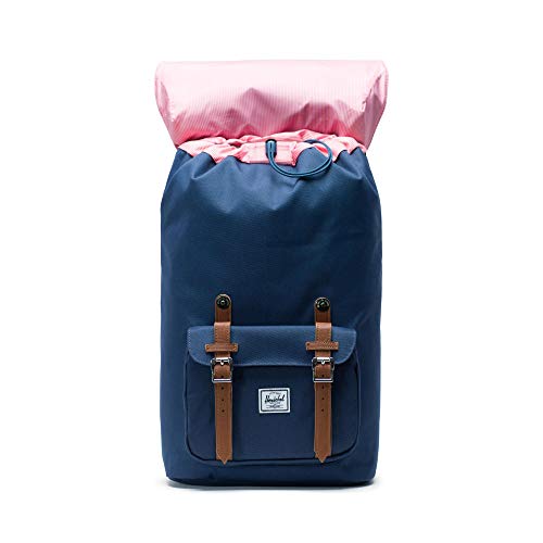 Herschel America Backpack, Navy/Tan Synthetic Leather Backpack, Einheitsgröße, 10014-Navy-One Size
