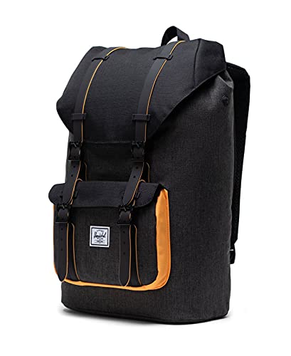 Herschel Little America Mid-Volume Backpack Black Crosshatch/Black/Blazing Orange