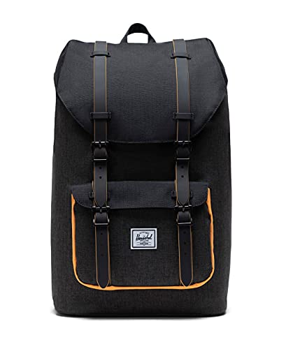 Herschel Little America Mid-Volume Backpack Black Crosshatch/Black/Blazing Orange