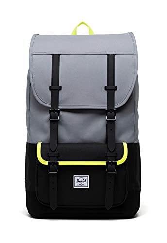 Herschel Little America Pro - Mochila unisex para adulto, Grey/Black/Safety Yellow, Talla única, informal.