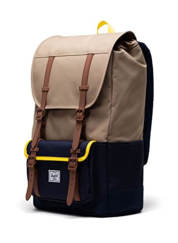 Herschel Little America Pro - Mochila unisex para adulto, Kelp/Peacoat/Cyber Yellow/Saddle, Talla única, informal.