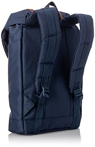 Herschel Retreat Mochila Mediana, 16.25 x 11 x 4.75 cm, Azul (Navy/Tan Synthetic Leather)