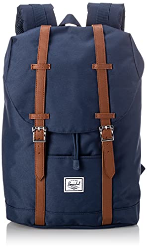 Herschel Retreat Mochila Mediana, 16.25 x 11 x 4.75 cm, Azul (Navy/Tan Synthetic Leather)