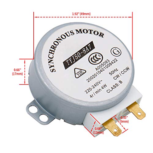 Heschen Motor TYJ50-8A7 220-240V AC 4R / Min CW/CCW 50Hz para Mesa de viraje de Horno de microondas VDE listada