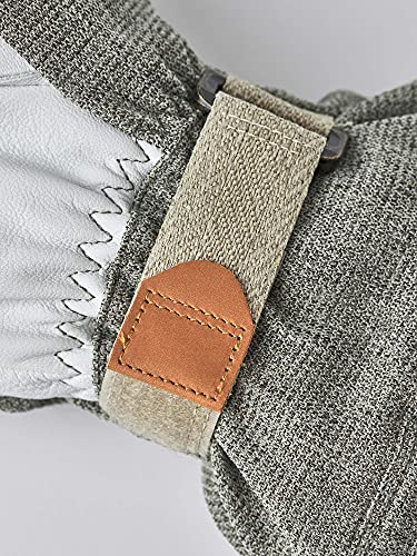 Hestra Guantes de cuero para la nieve de la Patrulla del Ejército – Guantes de cuero clásicos para las montañas – gris claro – 6