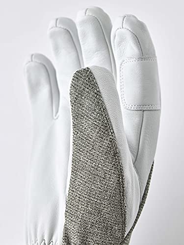 Hestra Guantes de cuero para la nieve de la Patrulla del Ejército – Guantes de cuero clásicos para las montañas – gris claro – 6