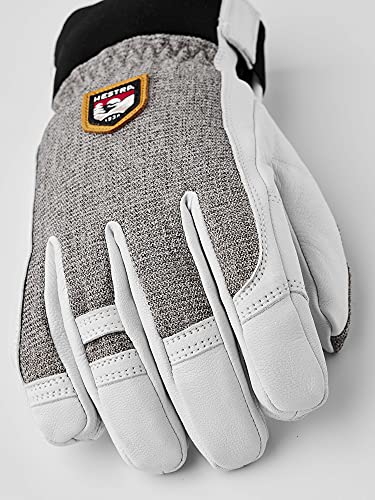 Hestra Guantes de esquí: Army Leather Patrol Winter Cold Weather Gloves, gris claro, 10