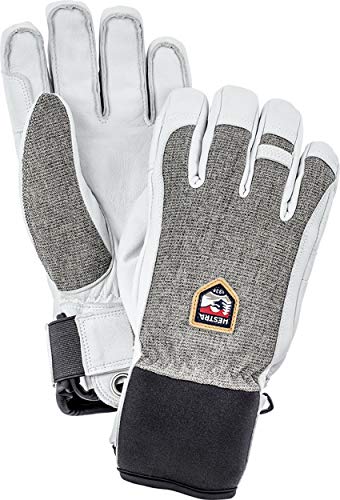 Hestra Guantes de esquí: Army Leather Patrol Winter Cold Weather Gloves, gris claro, 10