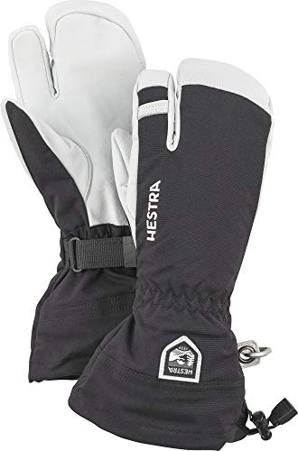 Hestra Guantes de esquí de Cuero de la Marca Army Heli - Manopla de Nieve clásica para esquí, Snowboard y montañismo, Color Negro - 9