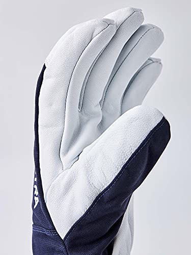 Hestra Heli - Guantes de esquí y paseo (piel), Hombre, color azul marino, tamaño 6