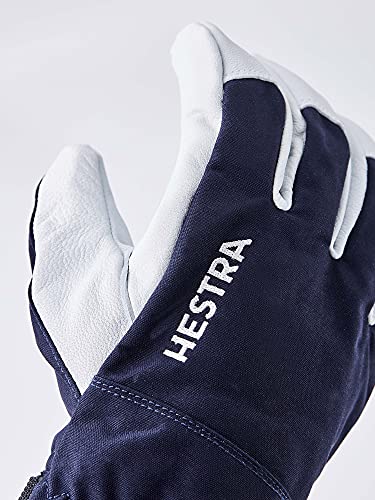 Hestra Heli - Guantes de esquí y paseo (piel), Hombre, color azul marino, tamaño 6