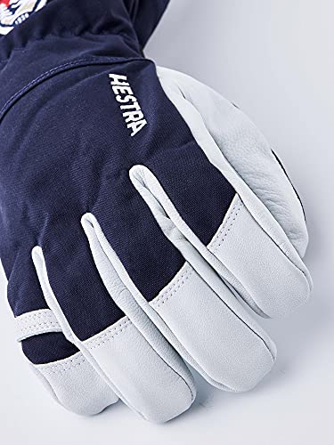 Hestra Heli - Guantes de esquí y paseo (piel), Hombre, color azul marino, tamaño 6