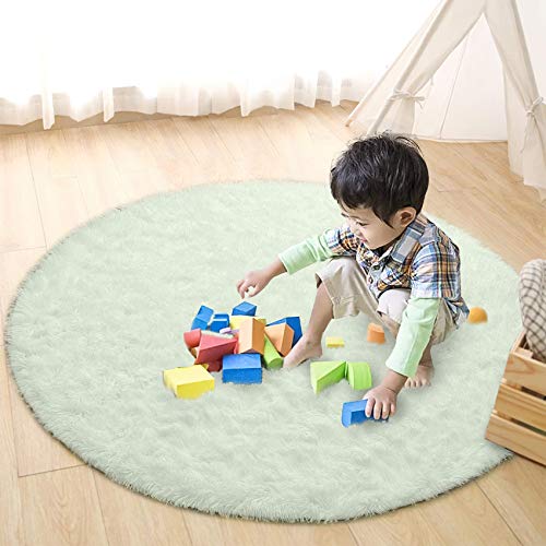 HETOOSHI alfombras mullidas de Interior súper Suaves y mullidas de Terciopelo Linda Alfombra de Dormitorio mullidaAdecuado para salón Dormitorio baño sofá Silla cojín (Blanco, 100 x 100 cm)