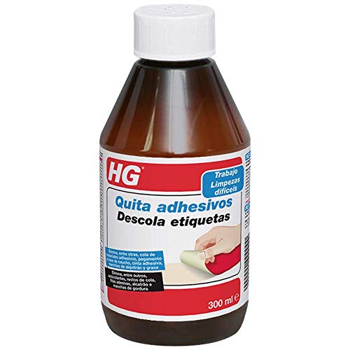 HG Líquido Limpiador de Adhesivos, Elimina de Manera Rápida y Efectiva Pegatinas, Adhesivos, Residuos Pegajosos, Salpicaduras de Alquitrán, Manchas de Grasa, Aceites y Otros (300 ml) - 160030106