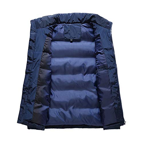 hibote Chaleco acolchado para hombre, para exteriores, con cuello alto, estrecho, para otoño, invierno, tiempo libre, cálido, corto, sin mangas, talla grande, 4 colores, M-6XL Negro XXXXXL