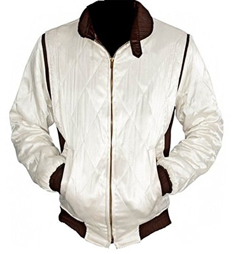 HiFaved Drive Scorpion Chaqueta Ryan Gosling Driver Bomber Marfil Satin Jacket, Ivory - Drive Scorpion Jacket, M