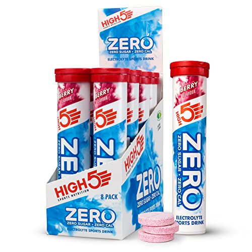 High5 High5 Zero Bebida Isotónica De Hidratación Electrolítica Con Vitamina C - Arándanos - Paquete De 8 Tubos De 20 Tabletas Efervescentes 830 g