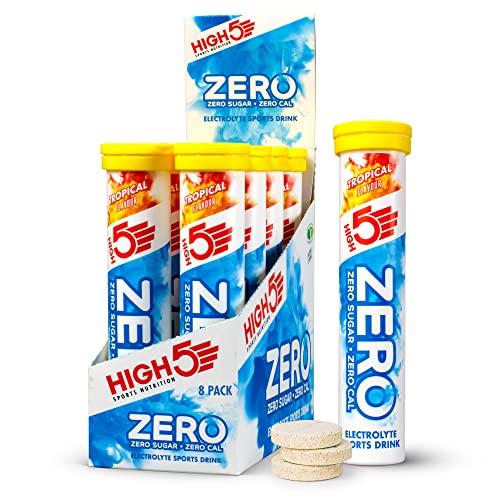 High5 High5 Zero Bebida Isotónica De Hidratación Electrolítica Con Vitamina C - Tropical - Paquete De 8 Tubos De 20 Tabletas Efervescentes 830 g