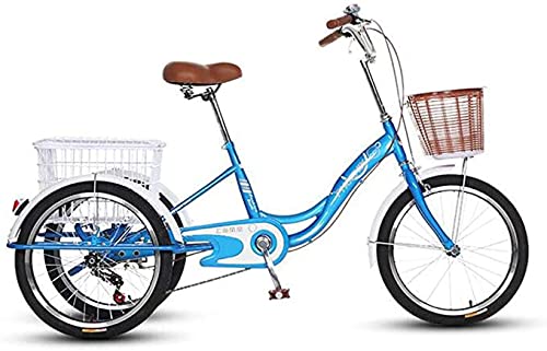 HIGHKAS Triciclo para Adultos, Triciclo portátil con Ruedas de 26 Pulgadas, Triciclo de Crucero de Carga híbrido de una Velocidad, Bicicleta de 3 Ruedas, Canasta de Carga para Compras