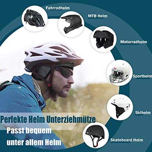 HIKENTURE Gorro de invierno | resistente al viento para bicicleta | gorro cálido para bicicleta | gorro interior para casco de bicicleta para hombre / mujer para casco de bicicleta, casco de esquí