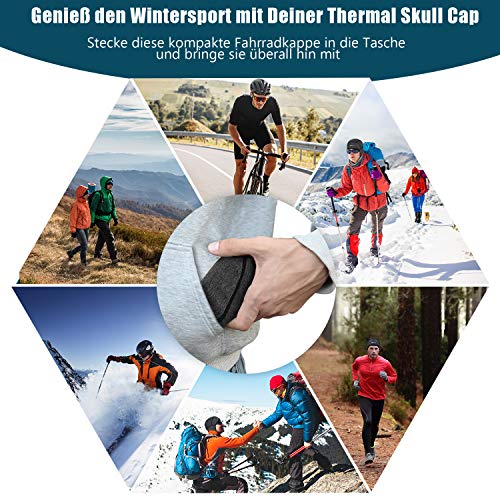 HIKENTURE Gorro de invierno | resistente al viento para bicicleta | gorro cálido para bicicleta | gorro interior para casco de bicicleta para hombre / mujer para casco de bicicleta, casco de esquí