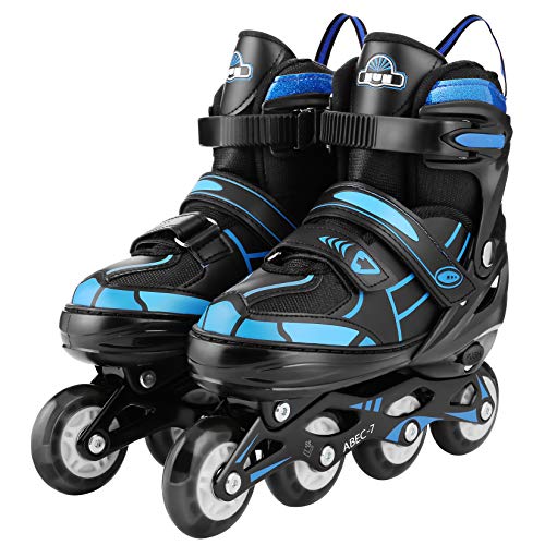 Hikole Patines en Línea para Niñas y Niños Patines 4 Ruedas Ajustable con Luz Tamaño 30-41 per Niños y Adulto(L,38-41)