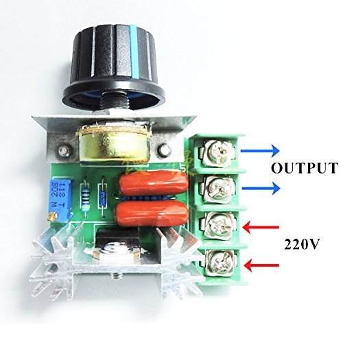 HiLetgo 2pcs 2000W AC Motor Speed Control Controller Adjustable Voltage Regulator 50-220V AC High Power Motor Governor Thermostats