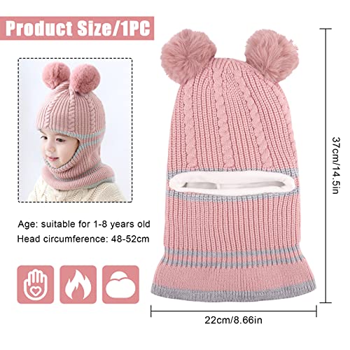 Hileyu Sombreros de invierno para niños Pasamontañas para Niño Niña niño de invierno bufanda de sombrero cálido Sombrero y Bufandas Bebé Recien Nacido Invierno Cálidos Bufanda Pink