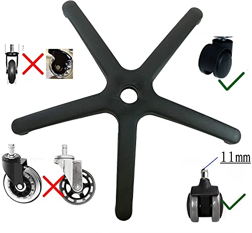 HIMRY Base Silla Oficina 5 Radios, Negro Repuesto Base Silla Oficina Adecuado para 11 mm Ruedas, Sin Ruedecitas, Silla de Oficina Pierna, KXD5101 (KX_TKD5101)