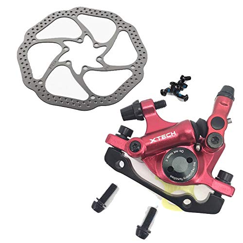 HinGu-Disc brake Zoom HB-100 MTB Freno de Bicicleta HB100 Frenos de Bicicleta Pinza W Rotores Piezas de Bicicleta Pistón hidráulico Palanca de Freno en V bidireccional W (Color : F Red w Rotor)