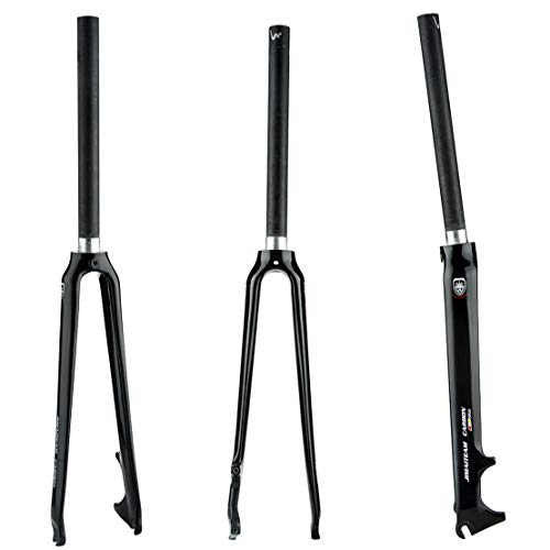 HIOD Fibra de Carbon Horquillas de Bicicleta Bici Horquilla Bicicleta de Carretera Carreras Equitación Accesorios Freno de Disco Horquilla para 700C Juego de Ruedas