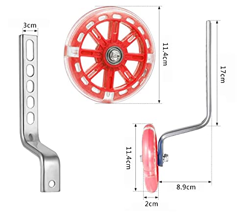 HIQE-FL Ruedines Bici Infantil,Ruedas Estabilizadoras,Bicicleta Infantil Ruedines,Estabilizador de Bicicleta,Ruedas de Entrenamiento Bicicleta Infantil,Ruedas Niño Bicicleta (Rot)