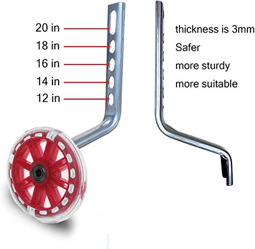 HIQE-FL Ruedines Bici Infantil,Ruedas Estabilizadoras,Bicicleta Infantil Ruedines,Estabilizador de Bicicleta,Ruedas de Entrenamiento Bicicleta Infantil,Ruedas Niño Bicicleta (Rot)