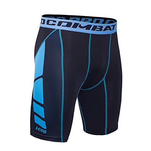 Hivexagon Pantalones Cortos de Compresión de Media Pierna para Deportes, Correr y Entrenamiento de Gimnasio SM008BUXL