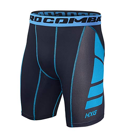 Hivexagon Pantalones Cortos de Compresión de Media Pierna para Deportes, Correr y Entrenamiento de Gimnasio SM008BUXL