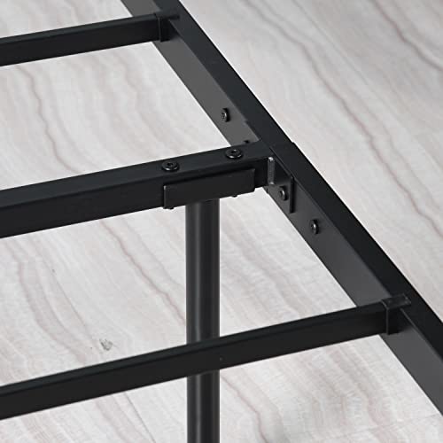 H.J WeDoo Marco de Cama de Metal 3ft Solo niño o Adultos Base sólida de Bedstead con 2 cabecera Negro