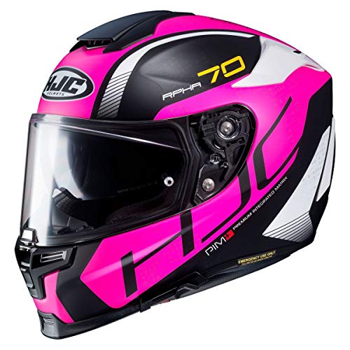 HJC Helmets Casco de moto RPHA 70 VIAS MC8SF, Negro/Rosa, M