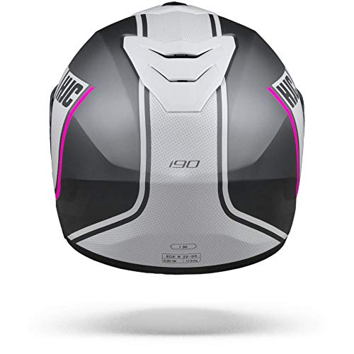 HJC NC Casco per Moto, Hombre, Negro/Blanco/Rosa, M