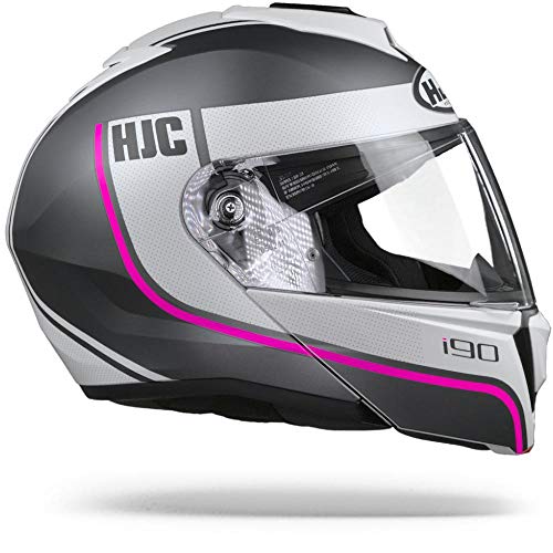 HJC NC Casco per Moto, Hombre, Negro/Blanco/Rosa, XS