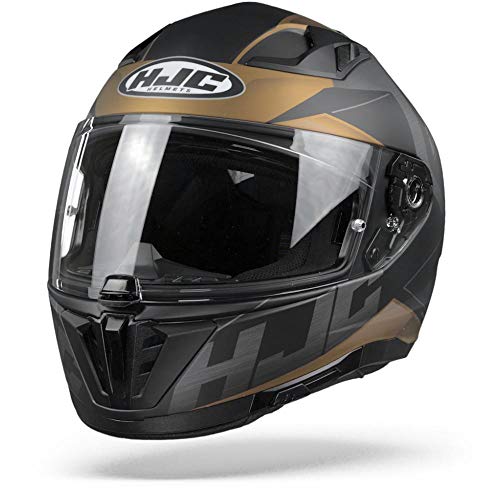 HJC NC Casco per Moto, Hombre, Negro/Oro, XL